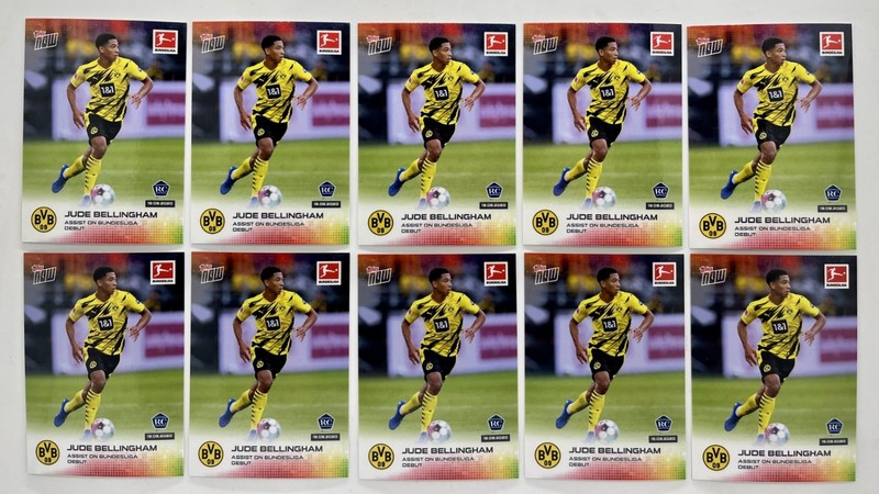 (10) 2020 Topps Now JUDE BELLINGHAM Rookie Card Lot RC #4 BVB Bundesliga Debut