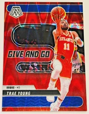 2024-25 Panini Mosaic TRAE YOUNG Give And Go Blue Seismic Mosaic #70/149 Atlanta