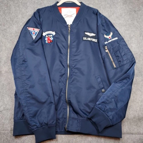 ASSTSERIES MILITARE Bomber Jacket 2XL US Air Force MA-1 Patches Grant Heights video thumbnail