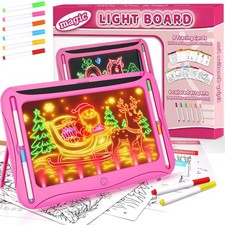 Glow in the Dark LED Drawing Board for Kids, Light Up Tracing Pad, Art Craft K