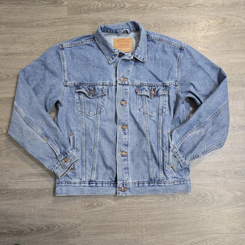 VTG Levis Faded Denim Trucker Jacket USA Type 3 Blue Jean 70507-0389 Men's Large