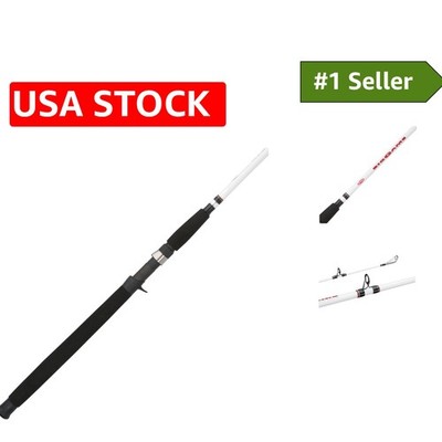Lightweight 7' Casting Fishing Rod - 2-Piece, Fiberglass with Titanium Guides