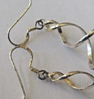 WOMEN's  STERLING SILVER .925 LONG SWIRL DANGLE HOOK EARRINGS — photo 3