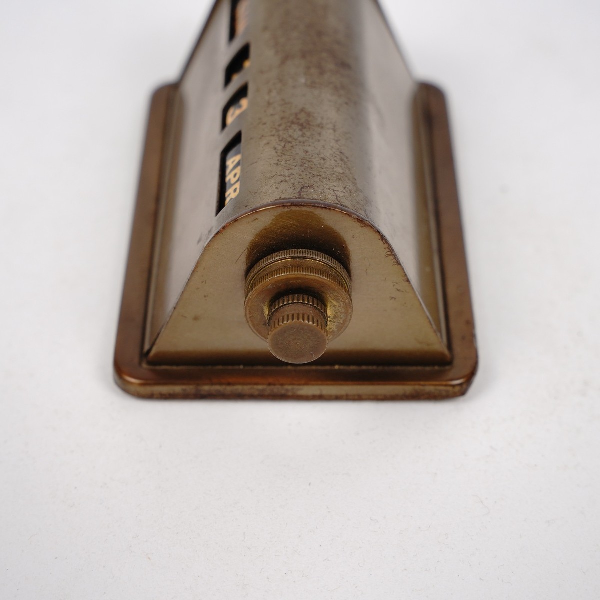 Vintage Park Sherman Brass Perpetual Desk Calendar Springfield IL