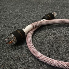 1x HiFi 7N Copper  silver US AC power cable rhodium plugs hong kong made