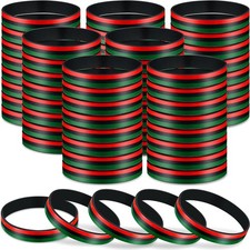 60 Pcs Black History Month Bracelets Bulk Juneteenth Rubber Bracelets Black Hist
