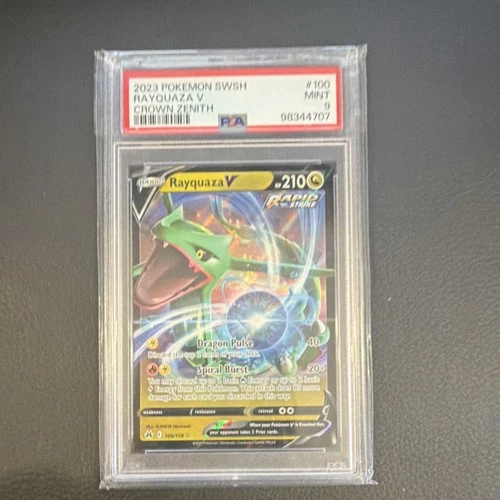 Pokémon Rayquaza V Ultra Rare Holo Crown Zenith 100/159 PSA 9