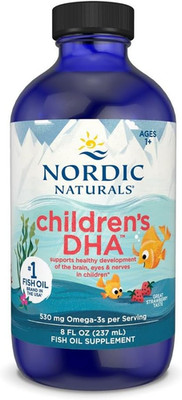 Children S DHA, Strawberry - 8 Oz for Kids - 530 Mg Omega-3 with EPA & DHA - ...