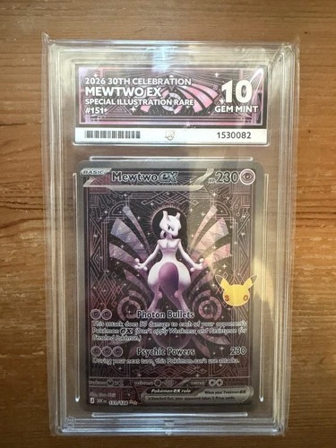 Pokemon 2026 30th Celebration Mewtwo ex 151/128 SIR ACE 10 GEM MINT