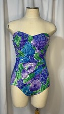 Vintage Strapless One Piece Swimsuit - Floral Swimsuit - Le Cove One Piece