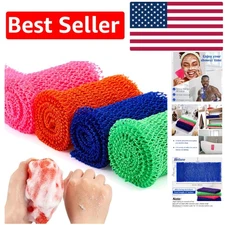 Effective Exfoliating African Net Body Scrubber - 4 Large Sponges Included