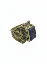 RARE ANCIENT BRONZE ROMAN INTAGLIO ANTIQUE RING ARTIFACT KING ENGRAVED SIZE 8.5