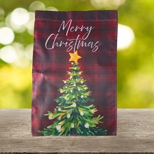 Merry Christmas tree Garden Flag 12"X18" One Sided