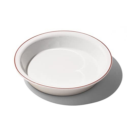 Cookware - 9" Pie Dish - Red Rim - Hand Crafted Porcelain - Professional - Picture 3 of 7