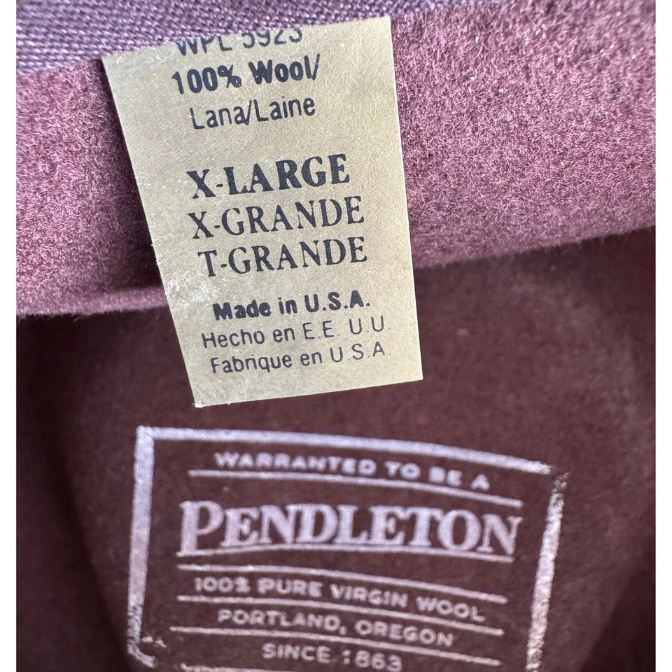 Pendleton Wool Fedora Hat XL Made in USA Brown Wide Brim Leather Band Vintage - Image 2 of 4
