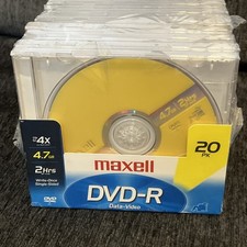 Maxwell DVD-R 4X 4.7GB Blank Media Discs w/Cases : 20-Pack - Brand New  Sealed
