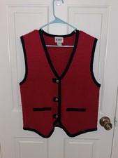Vintage Koret Red Sweater Vest Size Small