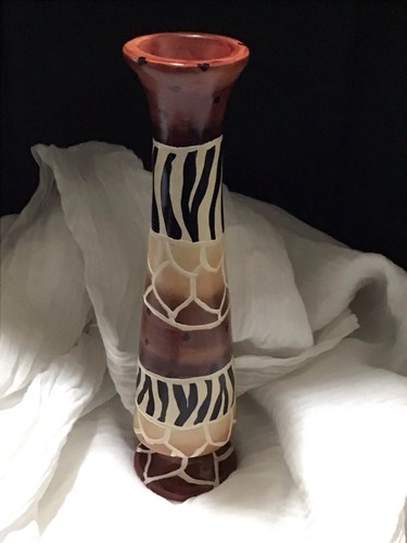 Vintage Hand Carved Kisii Stone Bud Vase Made In Kenya