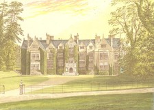 WROXTON ABBEY, Banbury, Oxfordshire (North) 1891 old antique print picture