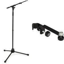 K M 210/9 Telescoping Boom Microphone Stand and Clamp-on Mic Holder