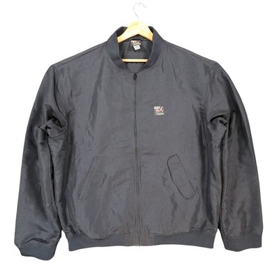 Surf Style Bomber Jacket Mens XXL Black Polyester Blend Regular Windbreaker Zip