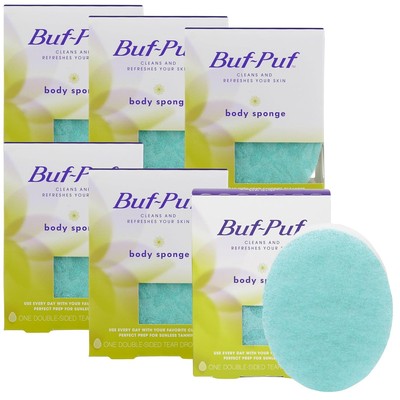 Buf-Puf Body Sponge, Bath Dermatologist Developed, Blue and White 