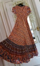 Gorgeous Floral Boho Maxi Floaty Summer Dress đ Shirred Waist 8 10 S