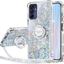 for Samsung Galaxy A16 5G Phone Case with Ring Stand, Silver