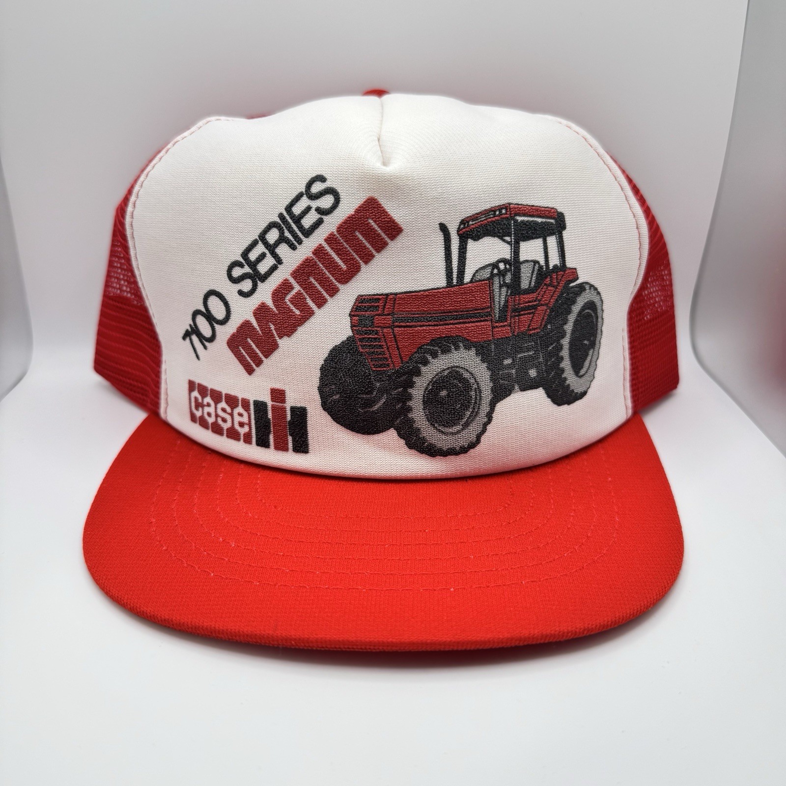 CASE IH Magnum 7100 Series Red White Snapback Trucker Hat Made in USA