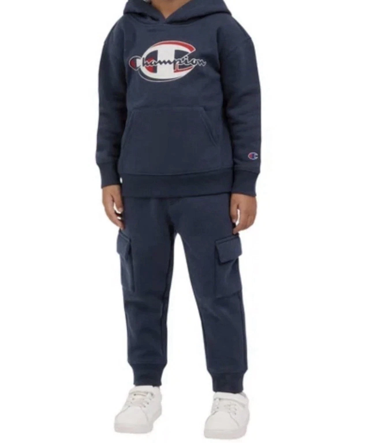 NWT! Champion Boys’ Fleece Hoodie & Joggers 2-Piece Set, Navy Color Size 6