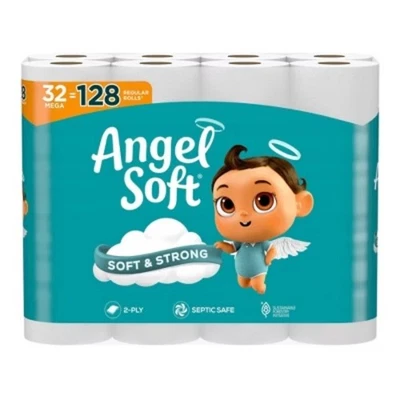 Angel Soft Toilet Paper -320 2-ply toilet paper sheets per roll-4X larger