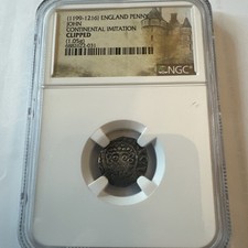 ENGLAND. John Lackland. 1199-1216. Silver Penny, Continental imitation, NGC Clip