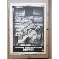 DRONES FURTHER TEMPTATIONS POSTER SIZED original PUNK music press advert from 19