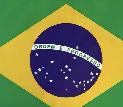 Brazil Flag with 'Ordem e Progresso' Motto, Materials Sourced from Brazil