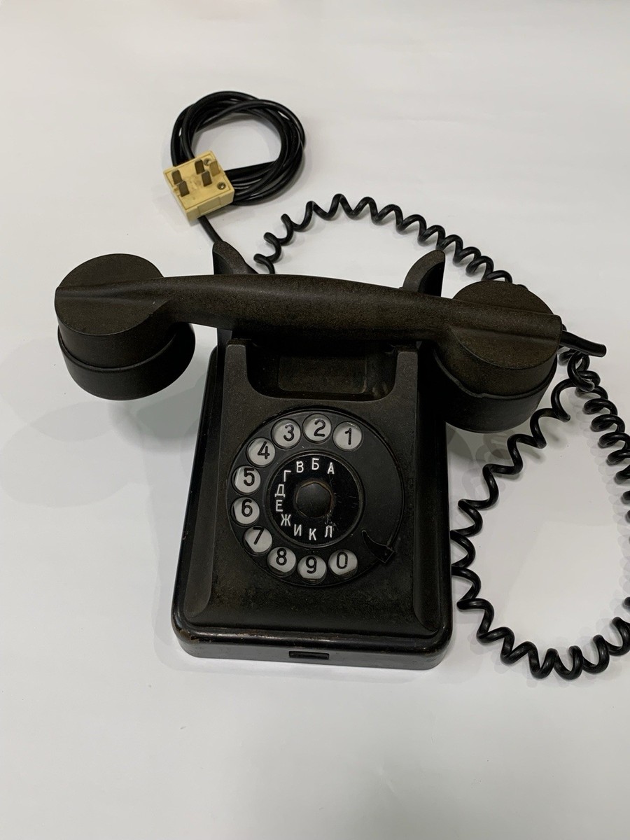 アンティークダイヤル式電話 （Rotary dial phone） Telephone Phone Rotary Bakelite 1940's Vintage Russian USSR Soviet