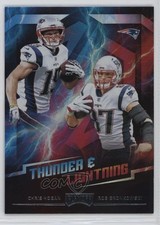 2018 Panini Playoff Thunder and Lightning Chris Hogan Rob Gronkowski #12 0nr3