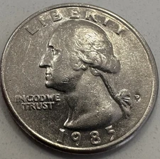 1983 P Washington Quarter  Circulated