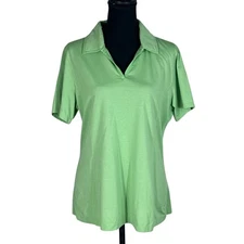 Cutter & Buck Women's Golf Polo Shirt Short Sleeve Collared Green Athletic Sz L