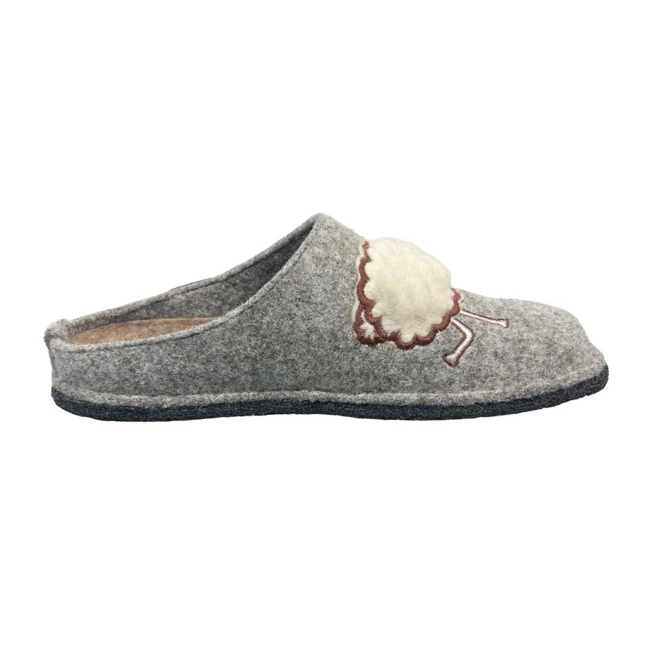 TOFEE Damen Hausschuhe Wollfilz Schaf Filzsohle Pantolette hellgrau 36-42 - Bild 4 von 4