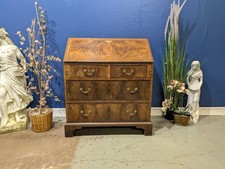George II Walnut Burr Writing Bureau Desk Antique Beautiful Stunning