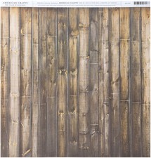American Crafts Everyday Single-Sided Cardstock 12"X12"-Hardwood Floor - 25 Pack
