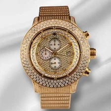 Ice Time Crown II 50mm Men's Quartz Iced Out 10ct Diamonds Steel Watch