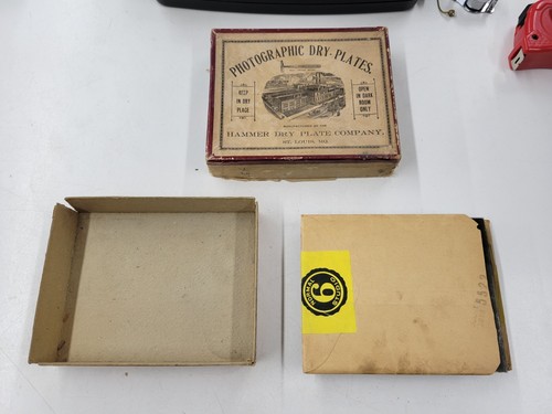 Vintage Hammer Photographic Dry Plates. Box With Used Plates. USA - Picture 3 of 10
