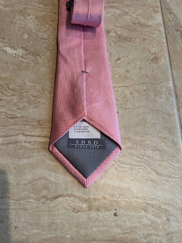 Enro Tie Pink with Geometric Pattern For Business Wear And Casual Wear - Picture 3 of 3