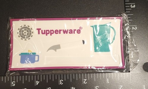 Tupperware Magnet Rectangle Large Logo Award Refrigerator Magnet Purple White ❤️ - Picture 4 of 4
