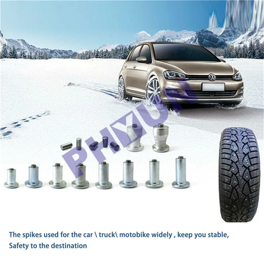 1000 Piezas Rueda Neumático Nieve Cadenas Perno para Zapatos ATV Coche Motor Clavo con Pistola de Aire Herramienta Foto 3 de 4