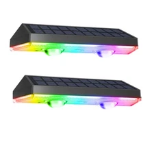 8 Modes LED Solar Power Fence Lights Deck Door Wall Stair Outdoor Garden Lamp