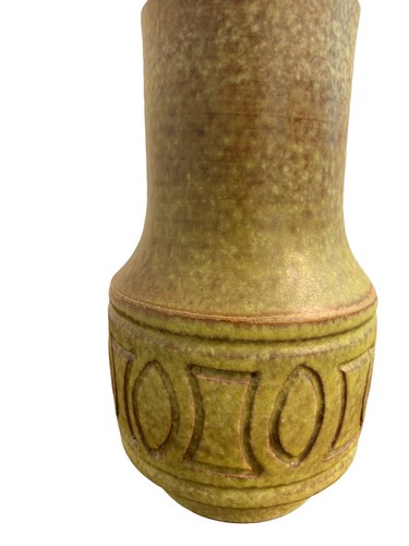 Vintage Alvino Bagni For Rosenthal Netter Olive Green Ceramic Pottery Vase MCM - Picture 6 of 12