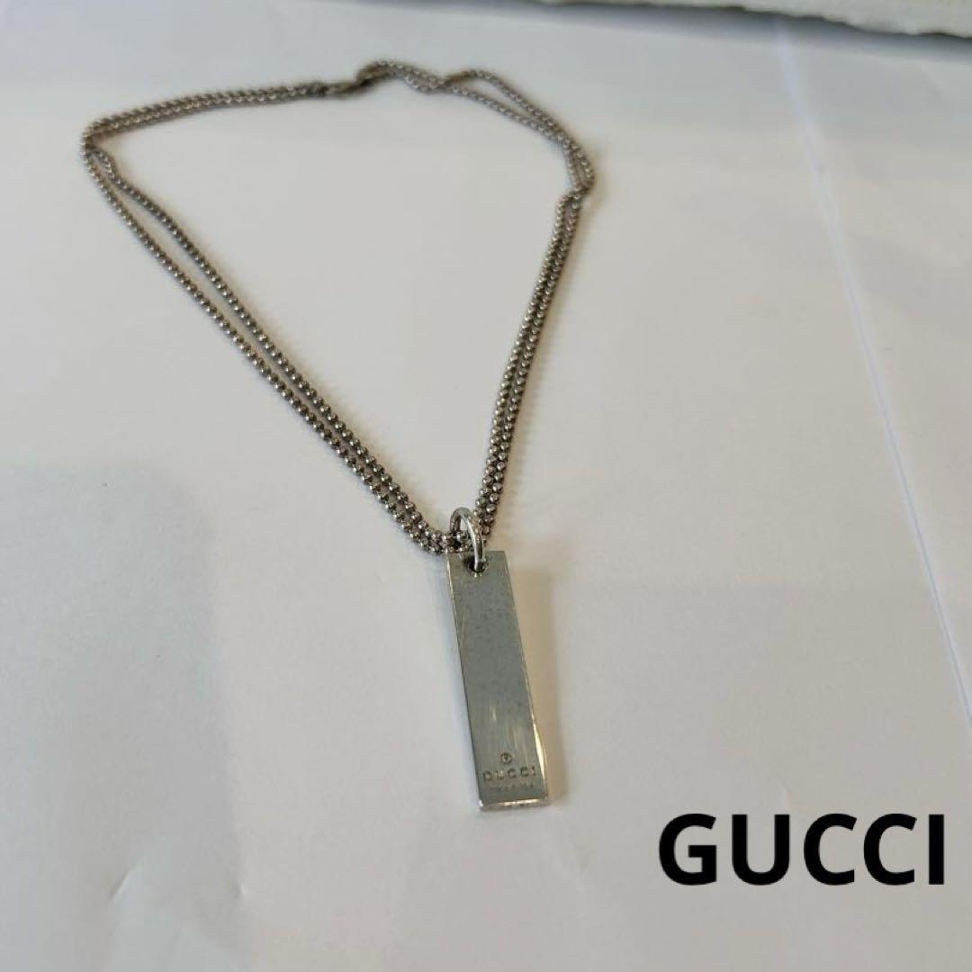 GUCCI Gucci Silver 925 Plate Necklace Double Chain Ball | eBay