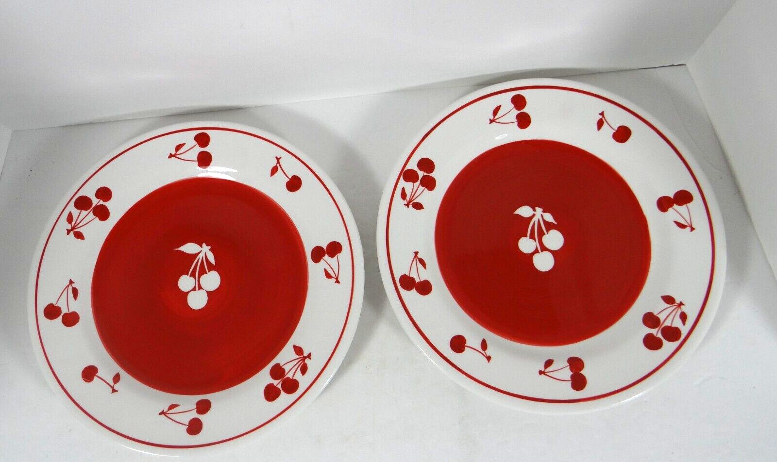 Sonoma Cherries Jubilee Dinner Plates Set of 2 Crazing eBay